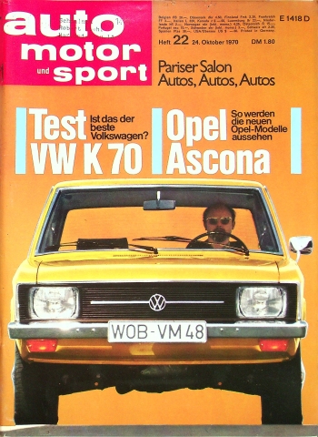 Deckblatt Auto Motor und Sport (22/1970)